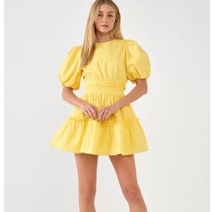 English Factory POPLIN CUT-OUT MINI DRESS